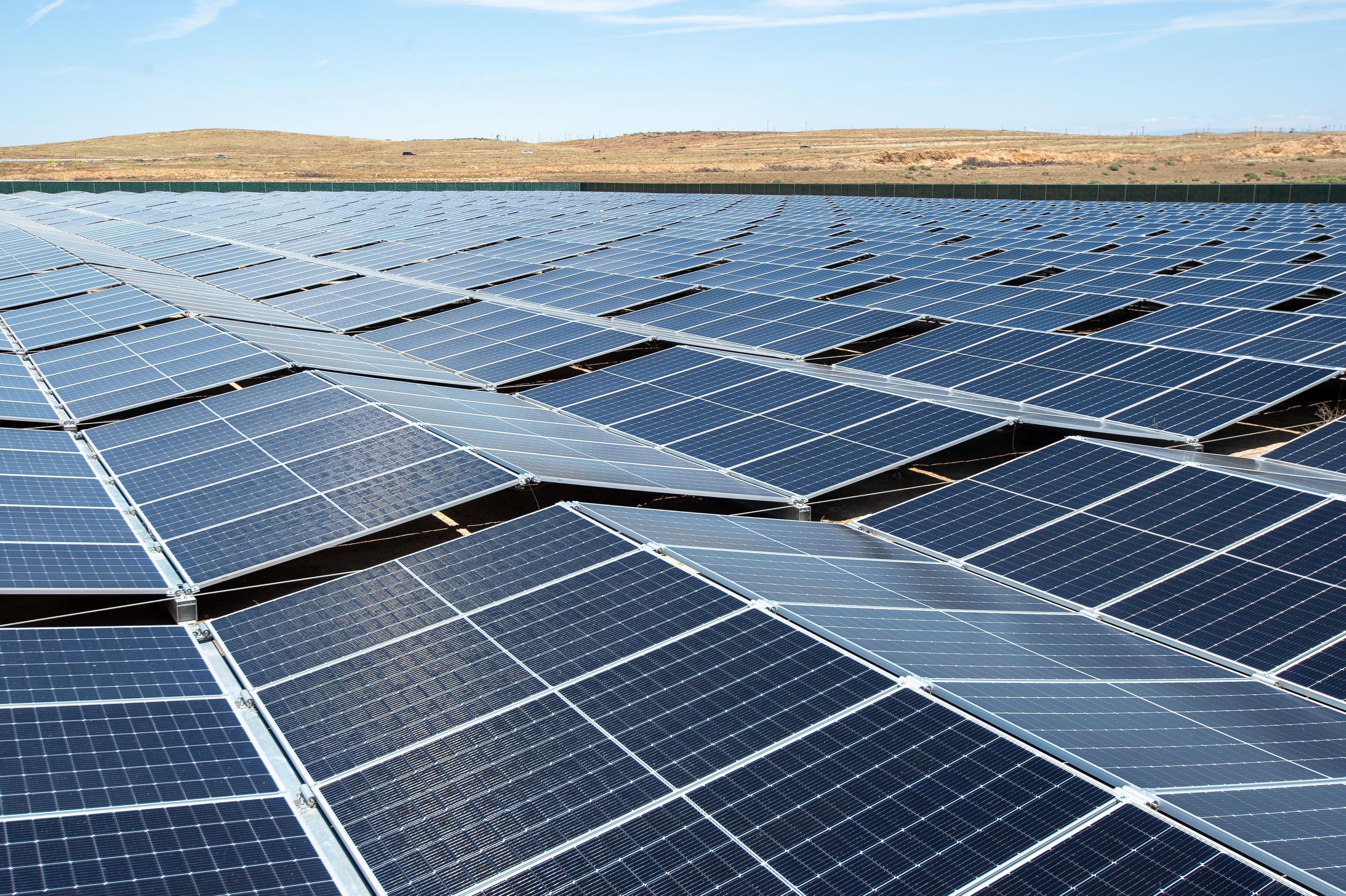 Solar panels at a WattEV charging depot